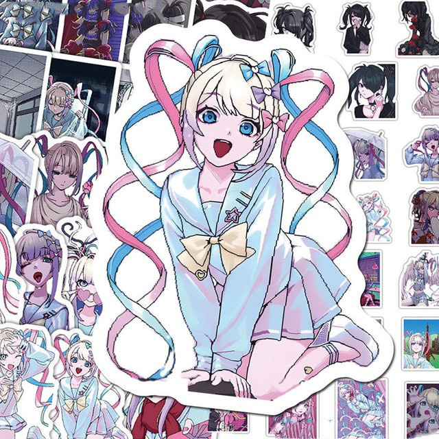 65 Stück Cartoon Anime Aufkleber Needy Girl Overdose Set, wasserfeste DIY Aufkleber für Scrapbooking, Telefon und Skateboard, Mehrfarbig - Bild 1