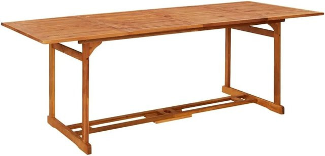 vidaXL Garten-Esstisch aus Akazien-Massivholz in Braun, B/T/H: 220 x 90 x 75 cm - Bild 1