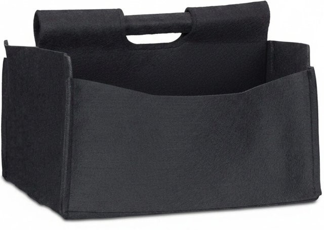 Relaxdays Zeitungskorb aus Filz in Schwarz, faltbar, B/T/H: 22 x 32 x 29 cm - Bild 1
