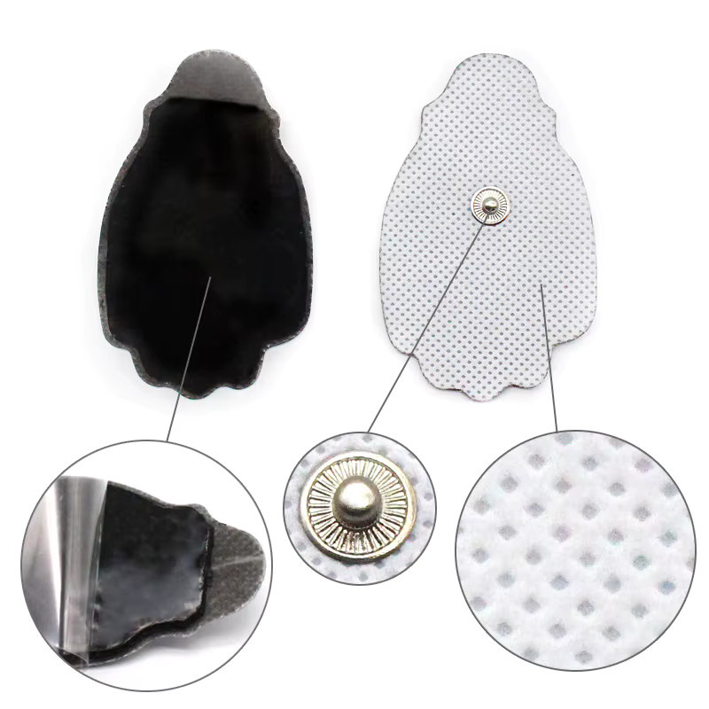 Selbstklebende Elektrodenpads für Muskelstimulatoren und TENS-Massagegeräte mit leitfähigem Gel in Schwarz und Weiß - Bild 4