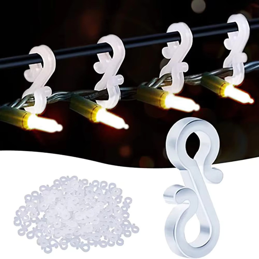 VIBRATITE S-Haken Weihnachts-Lichterketten-Clips aus Kunststoff in Schwarz und Weiß - Bild 3