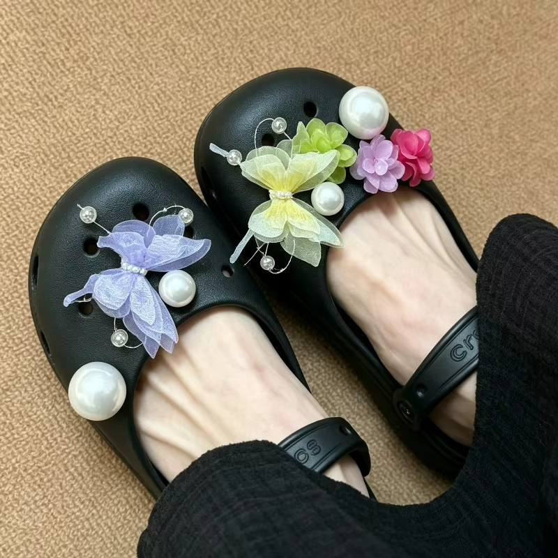 SMATLELF Schuh-Charms Set, Schmetterling, Blumen, Perlen, Diamant, Damen - Bild 1