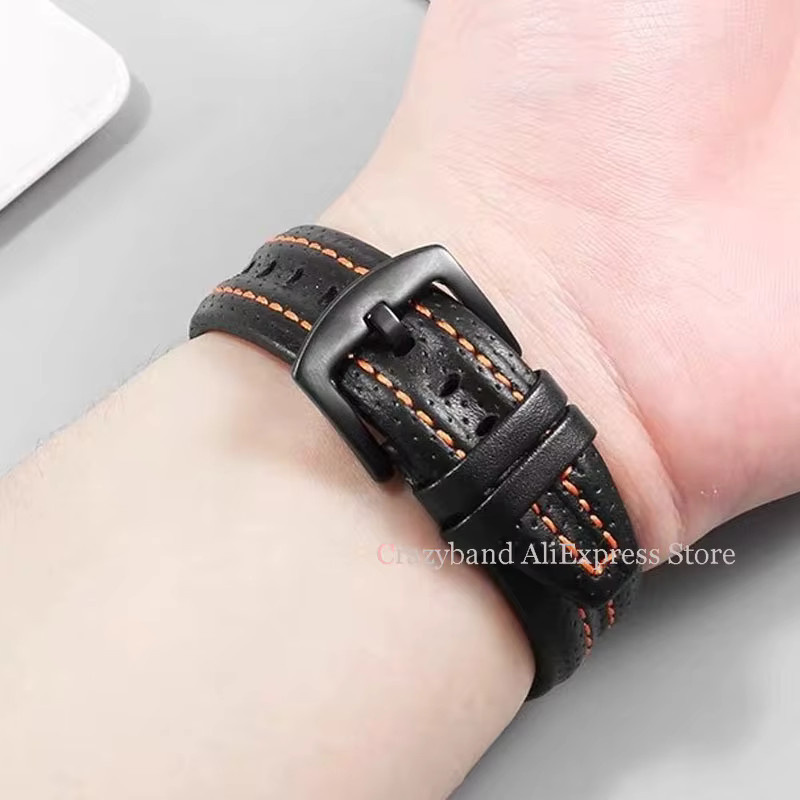 Uhrenarmband Echtleder, 15 mm, Schwarz, Unisex - Bild 3