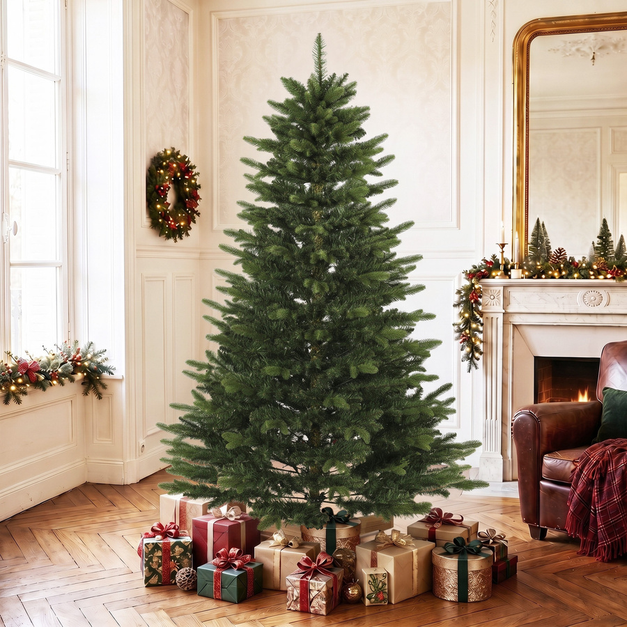 HOMCOM Künstlicher Weihnachtsbaum Fraser-Tanne in Grün mit Holzständer, Höhe: 180 cm - Bild 2