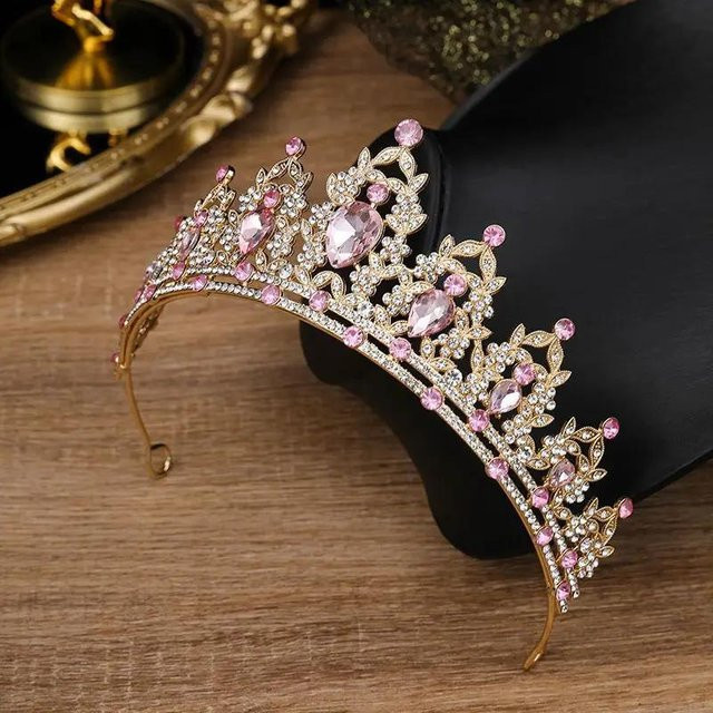 YIRAN Prinzessinnenkrone Tiara, Kristall, brown, Kinder - Bild 1