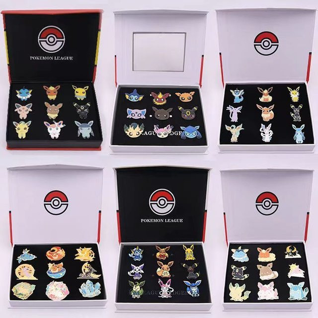 Bandai Pokémon Abzeichen Eevees Familie Pins Broschen, Set / Bundle - Bild 1