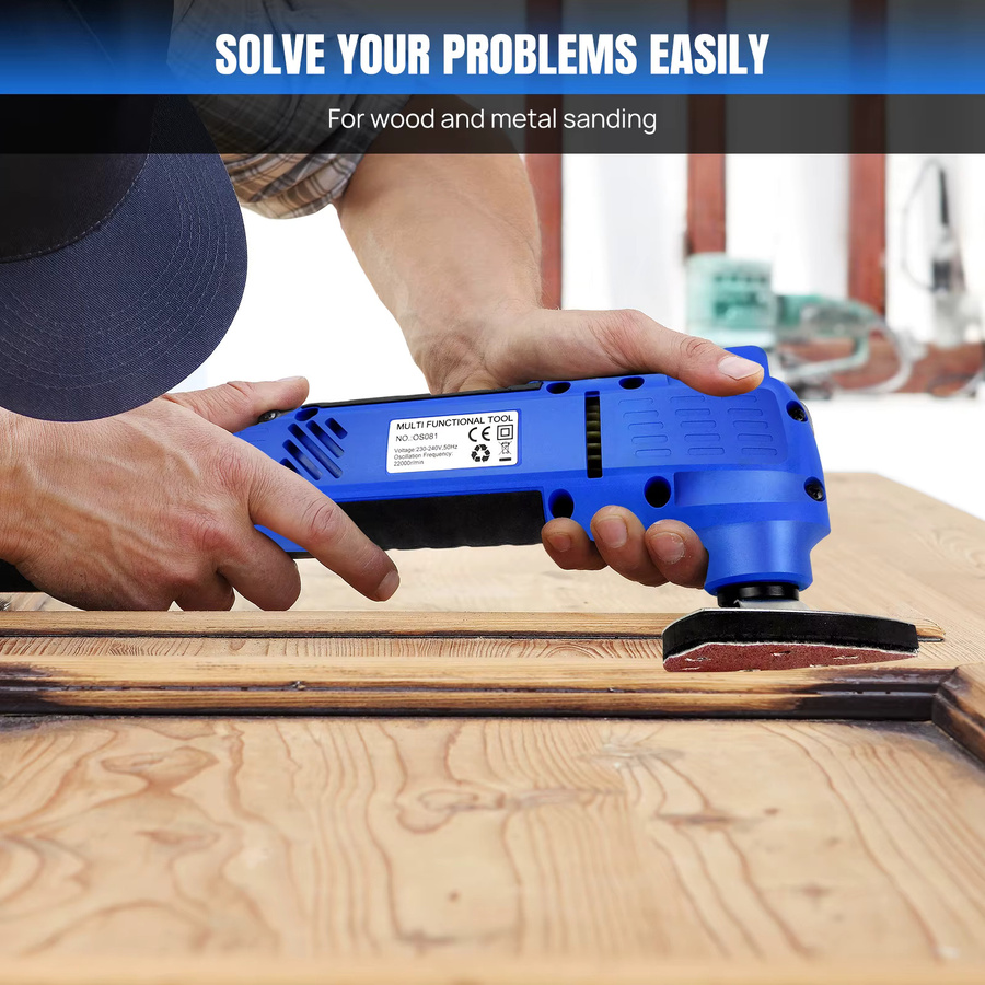 DayPlus Elektrisches Kabel-Multitool mit 3800 W und 22000 U/min, Oszillierendes Multi-Tool mit 3 Grad Oszillationswinkel zum Schneiden, Schleifen und Schaben - Bild 4