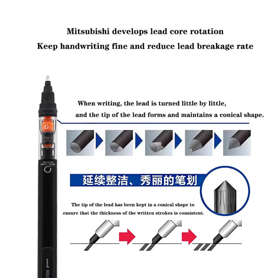 UNI Kuru Toga M5-452 Druckbleistift mit automatischer Rotation in Blau, 0,5 mm - Bild 3