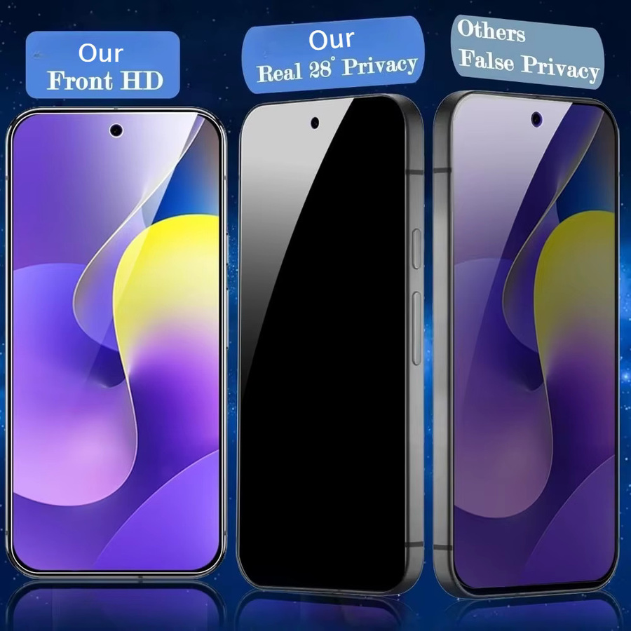 3er-Pack Anti-Spionage Displayschutzfolie aus gehärtetem Glas für Google Pixel 10, 9 Pro XL, 9, 8 Pro, 8, 7A, 9A, 10A mit 9H Härtegrad und Kratzschutz - Bild 2