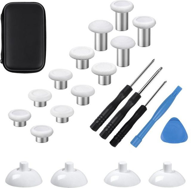 Xbox Serie X/S Joystick Thumbstick Extender aus Metall in Weiß für verbesserte Kontrolle und Grip - Bild 1