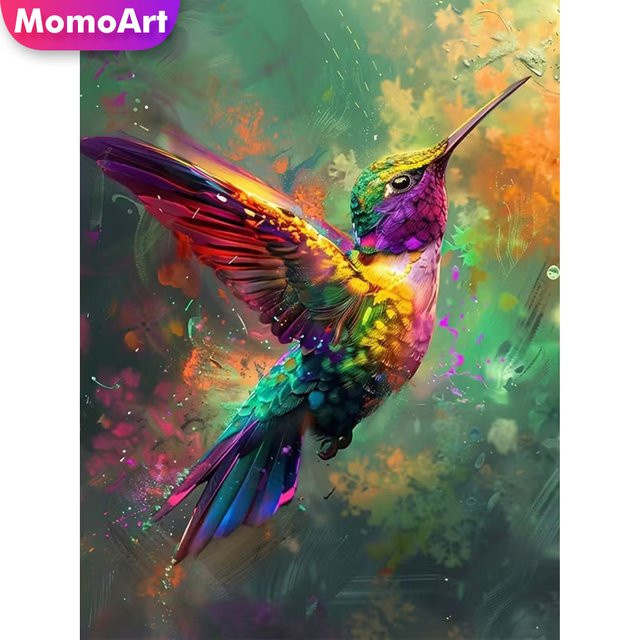 Momoart Diamant-Mosaik DIY Set Vogel Tier Acryl Bastelbedarf in Multicolour, Breite: 30,0 cm, Höhe: 20,0 cm - Bild 1