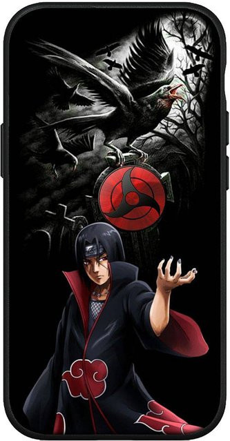 Handyhülle mit Naruto Itachi Sasuke Cartoon Design für iPhone, Samsung Galaxy, Xiaomi Redmi und OPPO von Bandai in Schwarz und Multicolour - Bild 1