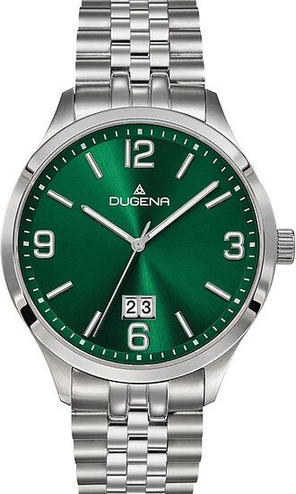 Dugena Herrenuhr, Quarz, Edelstahl, Grün, 42 mm, 10 ATM - Bild 1