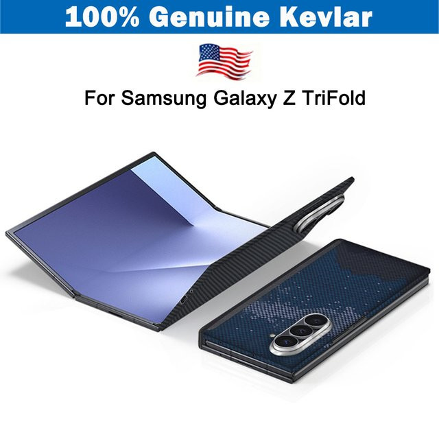 Magnetische Kevlar Aramidfaser Hülle für Samsung Galaxy Z TriFold mit MagSafe-Abdeckung in Schwarz - Bild 1