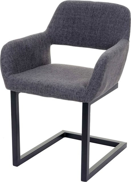 Esszimmerstuhl MCW-A50 II Freischwinger im Retro 50er Jahre Design aus Stoff in Grau - Bild 1