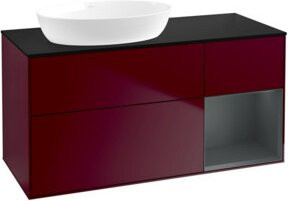 V&B Waschtischunterschrank Finion Wandbeleuchtung mit Regal in Lackoptik, Breite: 120 cm, Tiefe: 50,1 cm, Höhe: 50,1 cm - Bild 1