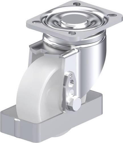 Blickle Stahlblech-Lenkrolle LH-PO 100G-1-FS in Weiß mit 100 mm Rad-Durchmesser und einer Tragfähigkeit von 280 kg - Bild 1