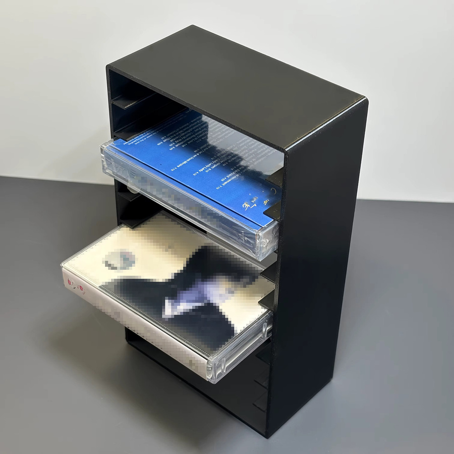 10-fach Medien-Aufbewahrungsorganisator aus Kunststoff in Schwarz für Klebeband und Bürobedarf - Bild 1
