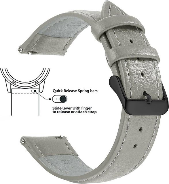SAMCO Uhrenarmband Narbenleder, gray, Herren - Bild 1