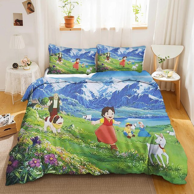 Flylo Bettwäscheset Heidi Alpenmädchen mit Bettbezug und Kissenbezug, Mehrfarbig, B/H: 70 x 133 cm - Bild 1