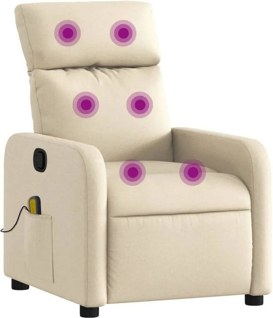 vidaXL Massagesessel Modell 12 in Beige aus Stoff mit Armlehnen und Relaxfunktion - Bild 1
