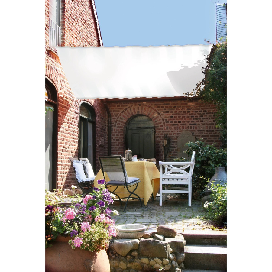 FLORACORD Sonnensegelbausatz rechteckig aus Polyester, Farbe: Weiss/Elfenbein, B/T: 270 x 140 cm - Bild 3