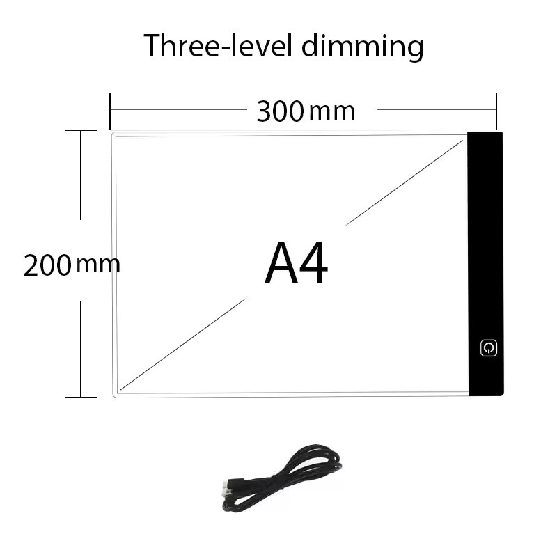 Dimmbares LED-Leuchtpad für Diamantmalerei in Schwarz, geeignet für A4 und A5 Zeichenbretter mit Augenschutz - Bild 2