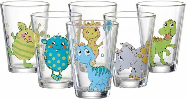 Ritzenhoff Kindergläser Dino und Monsterchen Tumbler, 6er Set, transparent, 200 ml - Bild 1