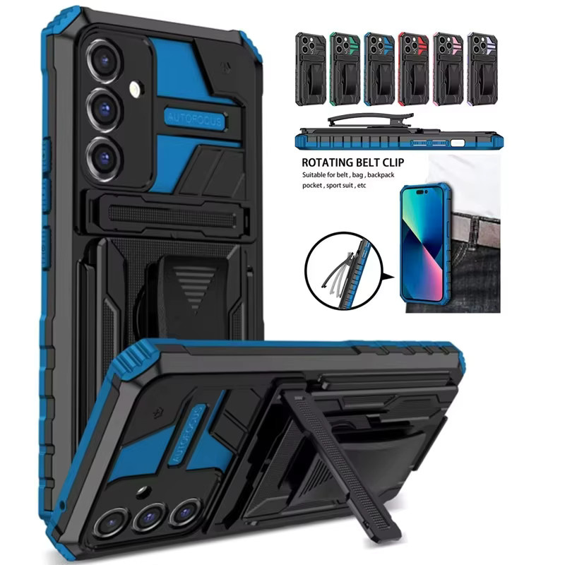 2-in-1 Hybrid Hartschalen Holster Kombination mit Ständer und Gürtelclip für Samsung Galaxy S26 S25 S24 S23 S22 Note 20 Ultra Plus in Schwarz - Bild 2
