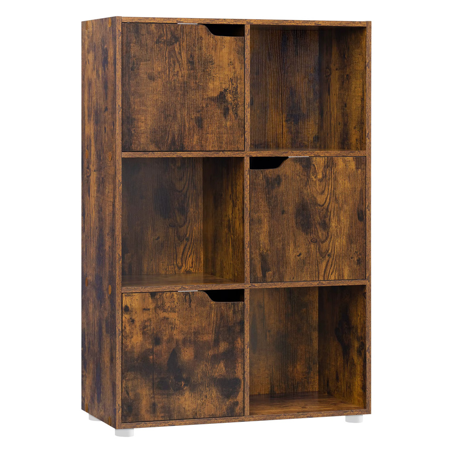 WOLTU Bücherregal in Braun mit 6 Fächern als stehendes Regal im Industrial-Design für Wohnzimmer und Schlafzimmer - Bild 3