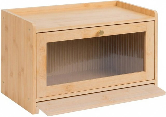 Relaxdays Brotkasten aus Bambus in Natur mit Schneidebrett, Farbe: Beige, B/T/H: 40 x 26 x 25 cm - Bild 1