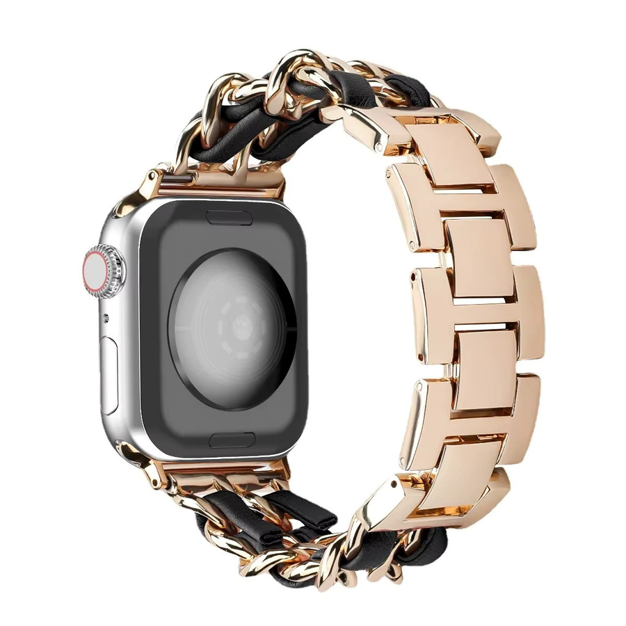 JBAILI Uhrenarmband Leder, Edelstahl, Roségold, Damen - Bild 5