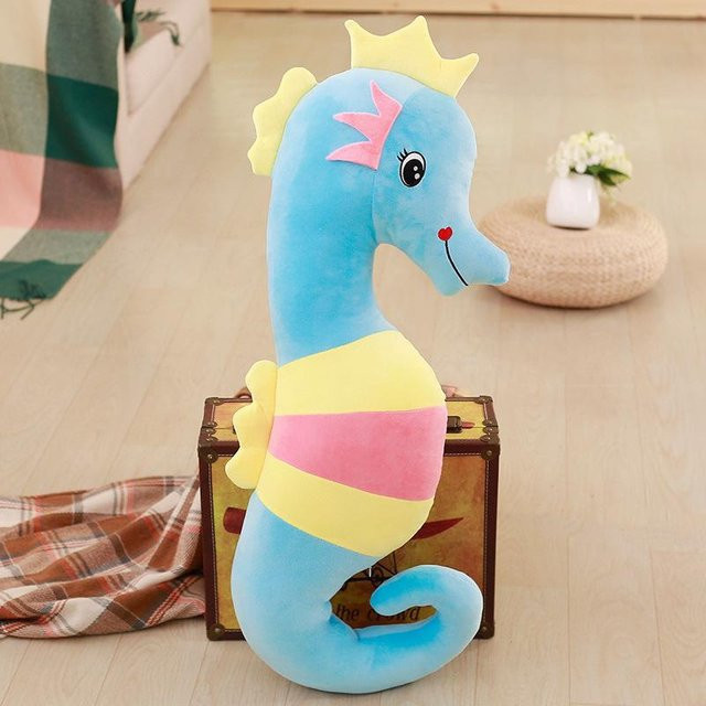 Weiches Seepferdchen Puppe Plüschtier, blau, 50cm - Bild 1