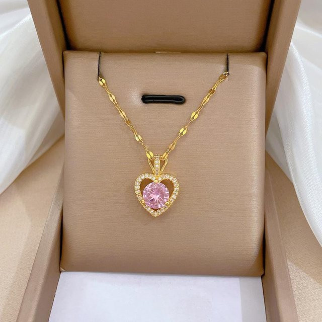 Lucky Star Jewelry Halskette Edelstahl, Goldfarben, Zirkonia, Unisex - Bild 1
