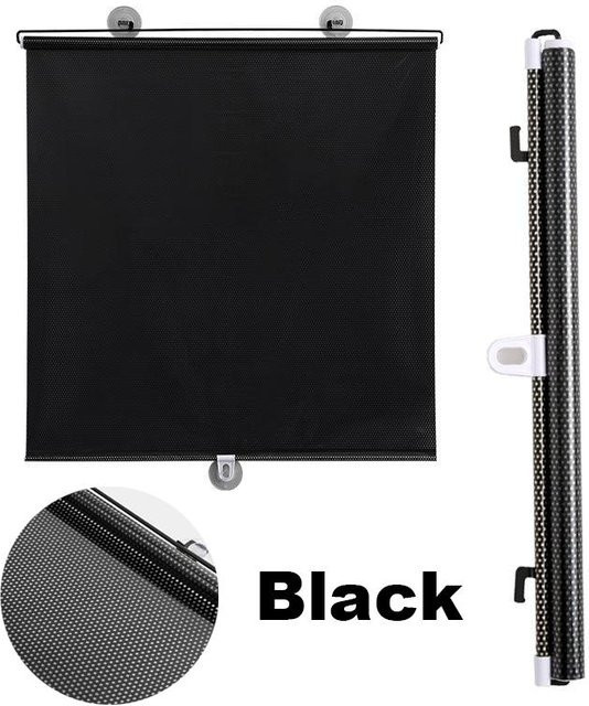 Home Whispers Blackout Rollos mit Saugnapf, UV-beständiger Sonnenschutz für Auto, Schlafzimmer, Küche oder Büro, Farbe: Schwarz, Breite: 50 cm, Höhe: 125 cm - Bild 1