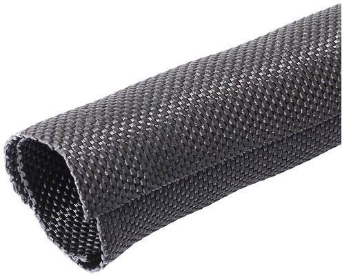 Quadrios Geflechtschlauch aus Polyester in Schwarz, Durchmesser: 38 bis 39 mm, Meterware - Bild 1