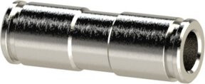 Riegler Gerade Steckverbindung metallica für Schlauch-Außendurchmesser 4 mm, Messing vernickelt, Silber - Bild 1