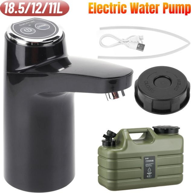 APWIKOGER Elektrische Wasserpumpe mit Wasserhahn und USB-Aufladung, 11l Outdoor Wasserbehälter für Camping - Bild 1