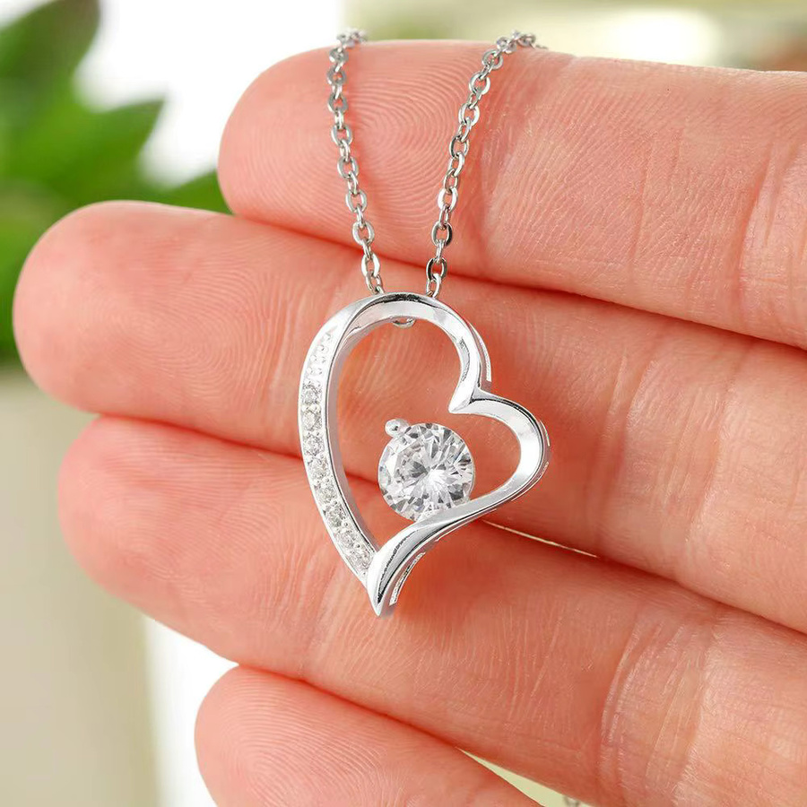 BJXMOSO Halskette mit Anhänger, 925 Silber, Zirkonia, Herz, Damen - Bild 3
