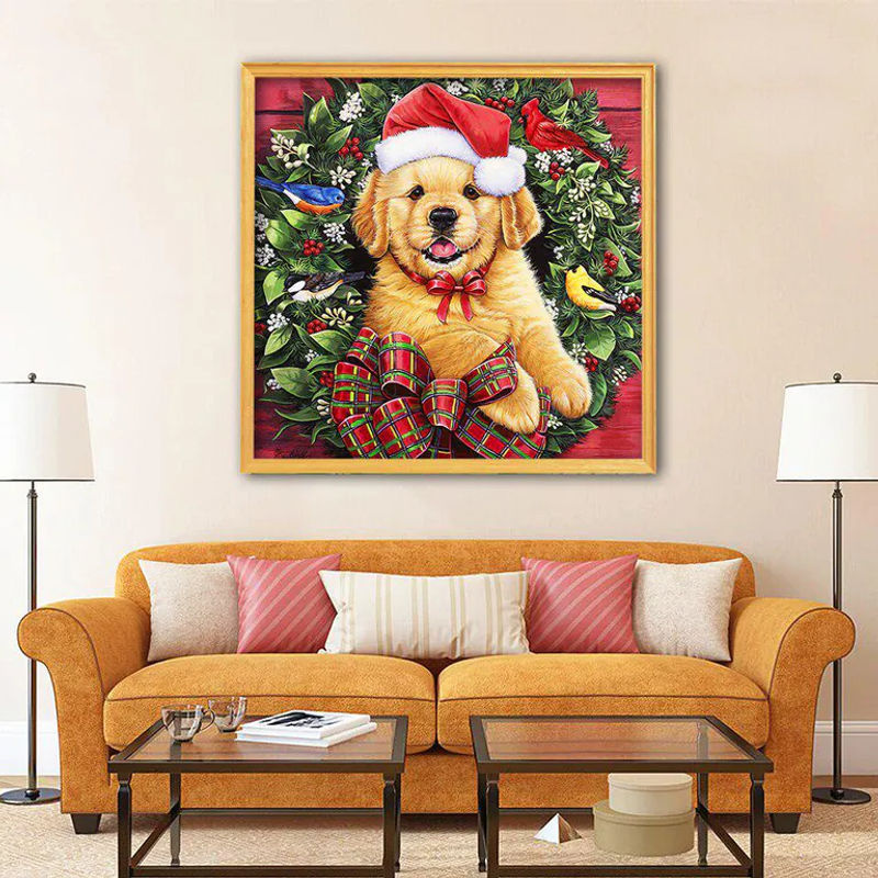 FIYO 5D DIY Diamantstickerei Hund Tierprint Quadratisch Mehrfarbig B/B/H: 30 x 30 x 30 cm - Bild 2