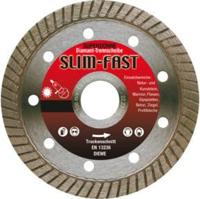 Diewe Diamanttrennscheibe SlimFast für Fliesen in Silber, Durchmesser: 125 mm, Bohrung: 22,23 mm - Bild 1
