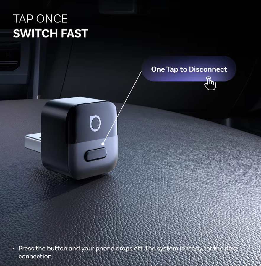 Ottocast Mini Pico 2-in-1 Kabelloser CarPlay und Android Auto Adapter in Schwarz mit Wi-Fi und Plug-and-Play - Bild 4
