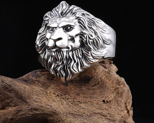 LENNIK Ring Löwenkopf, Silber, Herren - Bild 1