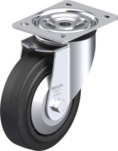 Blickle L-POEV 160XR-FA Lenkrolle mit Schraubplatte in Schwarz und Grau, Rad-Durchmesser: 160 mm, Tragfähigkeit: 400 kg - Bild 1