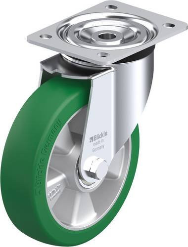 Blickle L-ALST 180K Lenkrolle in Silber und Grün mit Aluminium-Gehäuse, Rad-Durchmesser: 180 mm, Tragfähigkeit (max.): 400 kg - Bild 1
