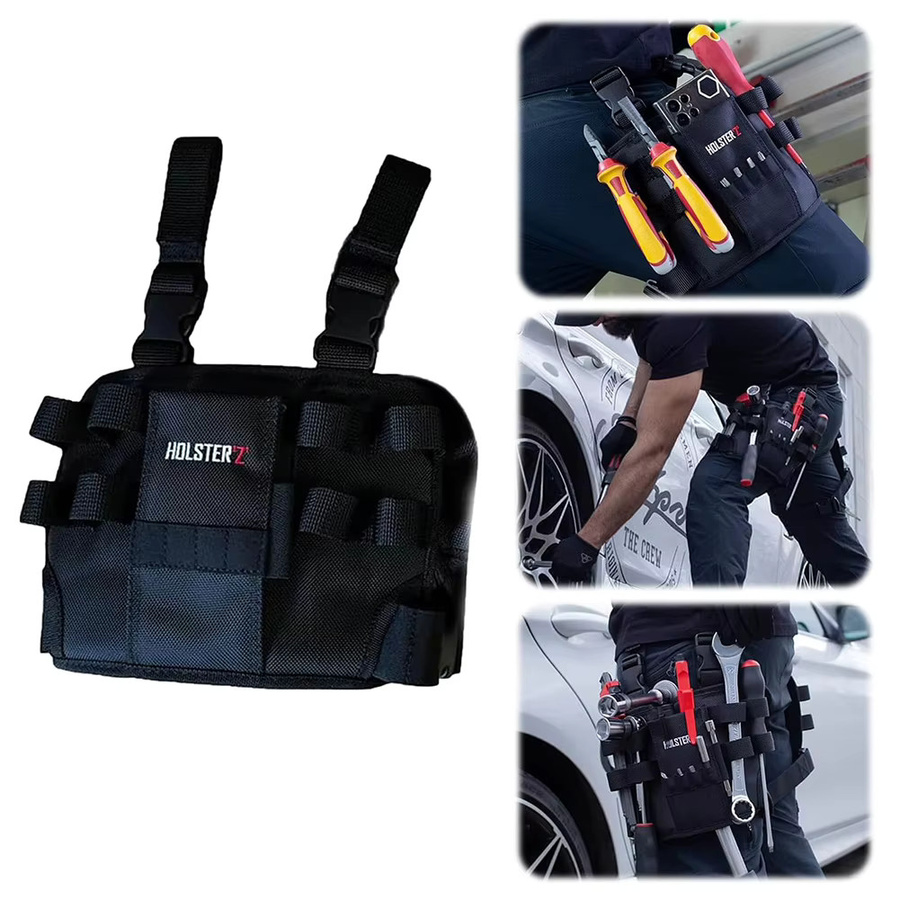 Alloet Holster-Reparatur-Werkzeugtasche für das Bein in Schwarz - Bild 2