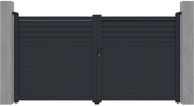 Vente-unique Flügeltor Viazo aus Aluminium in Anthrazitgrau, Breite: 300 cm - Bild 1