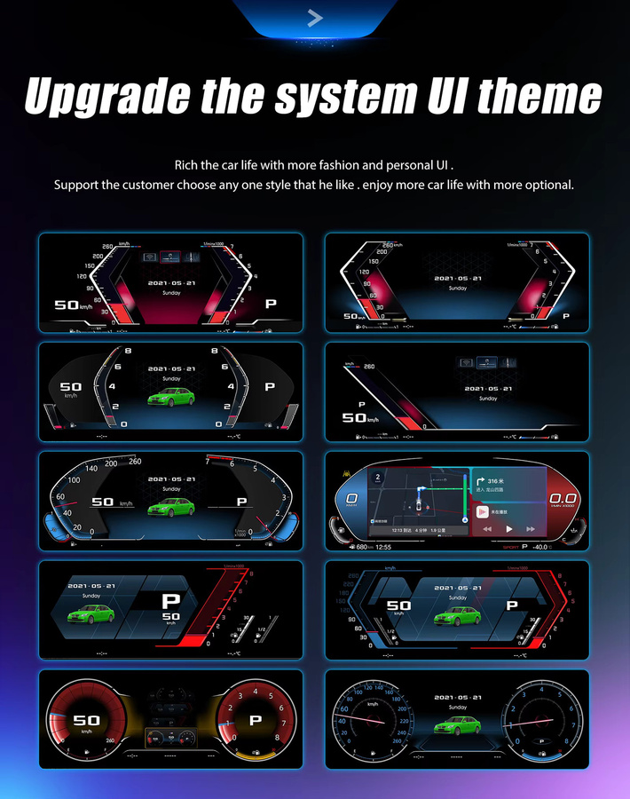 Navidigital 12,3 Zoll Digitales Dashboard für BMW 3er F30 F31 F34 und 4er F32 F33 (Baujahre 2013-2019), Virtuelles Cockpit mit Carplay und HDMI, Farbe: Schwarz - Bild 5