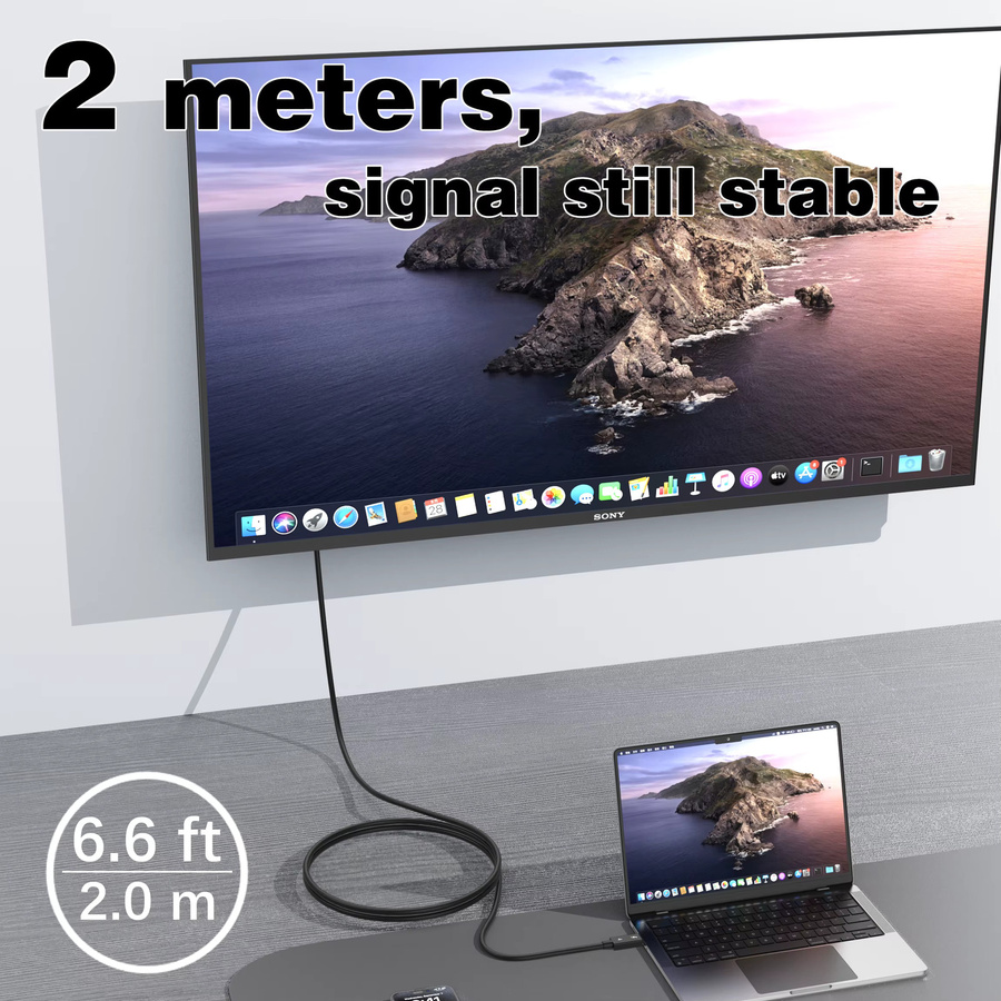UGOURD Thunderbolt 4 Koaxialkabel USB4 Typ C zu Typ C, 40Gbps, PD 100W Schnellladekabel, Schwarz, Länge: 0,2 m bis 2 m - Bild 3