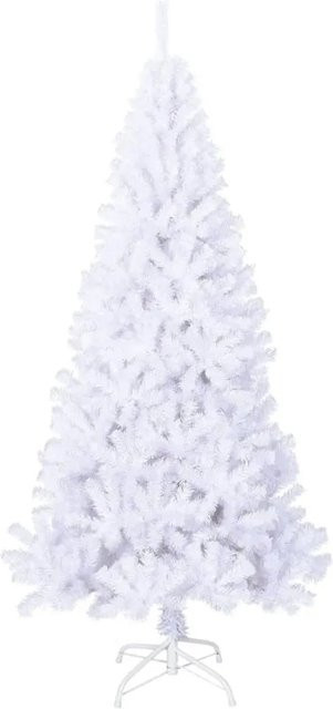vidaXL Künstlicher Weihnachtsbaum in Weiß mit dichten Zweigen aus PVC und Stahl, Höhe: 240 cm - Bild 1